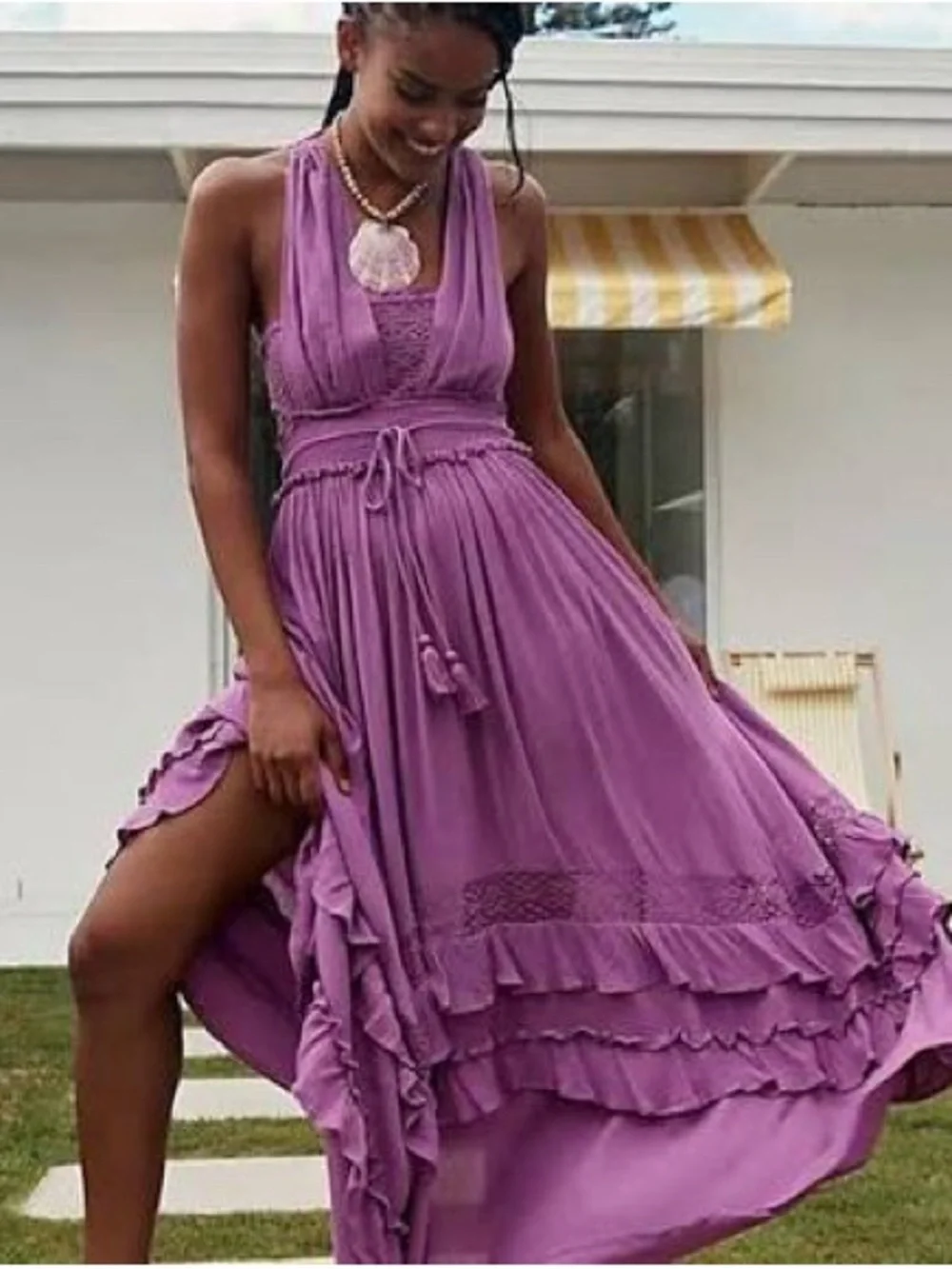 Free People Santa Maria Maxi Dress in Mauve - Picture 5 of 8